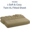 imageTwin XL Fitted Bed Sheet  Bottom Single Fitted Sheet Only  UltraSoft Hotel Luxury Bedding w 816 Inch Deep Pockets  Breathable Cooling amp Wrinkle Free  EasyFit Fade amp Shrink Resistant  Khaki
