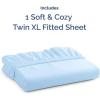 imageTwin XL Fitted Bed Sheet  Bottom Single Fitted Sheet Only  UltraSoft Hotel Luxury Bedding w 816 Inch Deep Pockets  Breathable amp Wrinkle Free  EasyCare Fade and Shrink Resistant  Light Blue