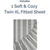imageTwin XL Fitted Bed Sheet  Bottom Single Fitted Sheet Only  UltraSoft Hotel Luxury Bedding w 816 Inch Deep Pockets  Breathable amp Wrinkle Free  EasyCare Fade amp Shrink Resistant  Grey Stripes 3