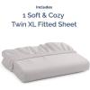 imageTwin XL Fitted Bed Sheet  Bottom Single Fitted Sheet Only  UltraSoft Hotel Luxury Bedding w 816 Inch Deep Pockets  Breathable amp Wrinkle Free  EasyCare Fade amp Shrink Resistant  French Grey