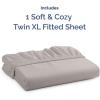 imageTwin XL Fitted Bed Sheet  Bottom Single Fitted Sheet Only  UltraSoft Hotel Luxury Bedding w 816 Inch Deep Pockets  Breathable amp Wrinkle Free  EasyCare Fade and Shrink Resistant  Light Grey
