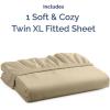 imageTwin XL Fitted Bed Sheet  Bottom Single Fitted Sheet Only  UltraSoft Hotel Luxury Bedding w 816 Inch Deep Pockets  Breathable amp Wrinkle Free  EasyCare Fade amp Shrink Resistant  Heathered Tan