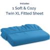 imageTwin XL Fitted Bed Sheet  Bottom Single Fitted Sheet Only  UltraSoft Hotel Luxury Bedding w 816 Inch Deep Pockets  Breathable amp Wrinkle Free  EasyCare Fade and Shrink Resistant  Denim Blue