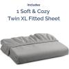 imageTwin XL Fitted Bed Sheet  Bottom Single Fitted Sheet Only  UltraSoft Hotel Luxury Bedding w 816 Inch Deep Pockets  Breathable amp Wrinkle Free  EasyCare Fade amp Shrink Resistant  Heathered Grey