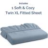 imageTwin XL Fitted Bed Sheet  Bottom Single Fitted Sheet Only  UltraSoft Hotel Luxury Bedding w 816 Inch Deep Pockets  Breathable amp Wrinkle Free  EasyCare Fade amp Shrink Resistant  Heathered Blue