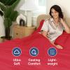 imageTwin XL Size Flat Sheet  Hotel Quality Top Flat Bed Sheet Only  UltraSoft Breathable amp Cooling  Fade amp Wrinkle Free  EasyCare Stain amp Shrink Resistant Bedding  EasyFit and OekoTex  Cream27  Red