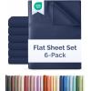 imageTwin XL Size Flat Sheet  Hotel Quality Top Flat Bed Sheet Only  UltraSoft Breathable amp Cooling  Fade amp Wrinkle Free  EasyCare Stain amp Shrink Resistant Bedding  EasyFit and OekoTex  Cream18  Navy Blue