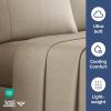 imageTwin XL Size Flat Sheet  Hotel Quality Top Flat Bed Sheet Only  UltraSoft Breathable amp Cooling  Fade amp Wrinkle Free  EasyCare Stain amp Shrink Resistant Bedding  EasyFit and OekoTex  Cream38  Heathered Beige