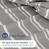 imageTwin XL Size Flat Sheet  Hotel Quality Top Flat Bed Sheet Only  UltraSoft Breathable amp Cooling  Fade amp Wrinkle Free  EasyCare Stain amp Shrink Resistant Bedding  EasyFit and OekoTex  Cream41  Grey Stripes 3