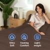 imageTwin XL Size Flat Sheet  Hotel Quality Top Flat Bed Sheet Only  UltraSoft Breathable amp Cooling  Fade amp Wrinkle Free  EasyCare Stain amp Shrink Resistant Bedding  EasyFit and OekoTex  Cream09  Brown