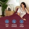 imageTwin XL Size Flat Sheet  Hotel Quality Top Flat Bed Sheet Only  UltraSoft Breathable amp Cooling  Fade amp Wrinkle Free  EasyCare Stain amp Shrink Resistant Bedding  EasyFit and OekoTex  Cream25  Burgundy