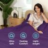 imageTwin XL Size Flat Sheet  Hotel Quality Top Flat Bed Sheet Only  UltraSoft Breathable amp Cooling  Fade amp Wrinkle Free  EasyCare Stain amp Shrink Resistant Bedding  EasyFit and OekoTex  Cream36  Purple
