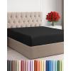 imageCal King Fitted Bed Sheet  Bottom Single Fitted Sheet Only  UltraSoft Hotel Luxury Bedding w 816 Inch Deep Pockets  Breathable Cooling amp Wrinkle Free  EasyFit Fade amp Shrink Resistant  Black