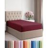 imageTwin XL Fitted Bed Sheet  Bottom Single Fitted Sheet Only  Soft Hotel Luxury Bedding w 816 Inch Deep Pockets  Breathable Cooling amp Wrinkle Free  EasyCare Fade and Shrink Resistant  Burgundy