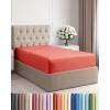 imageTwin XL Fitted Bed Sheet  Bottom Single Fitted Sheet Only  UltraSoft Hotel Luxury Bedding w 816 Inch Deep Pockets  Breathable Cooling amp Wrinkle Free  EasyFit Fade amp Shrink Resistant  Coral