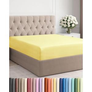 imageCal King Fitted Bed Sheet  Bottom Single Fitted Sheet Only  Soft Hotel Luxury Bedding w 816 Inch Deep Pockets  Breathable Cooling amp Wrinkle Free  EasyCare Fade and Shrink Resistant  Yellow