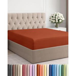 imageCal King Fitted Bed Sheet  Bottom Single Fitted Sheet Only  UltraSoft Hotel Luxury Bedding w 816 Inch Deep Pockets  Breathable amp Wrinkle Free  EasyCare Fade amp Shrink Resistant  Terracotta