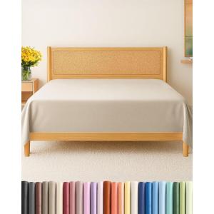 imageFull Size Flat Sheet  Hotel Quality Top Flat Bed Sheet Only  UltraSoft Breathable amp Cooling  Fade amp Wrinkle Free  EasyCare Stain amp Shrink Resistant Bedding  EasyFit amp OekoTex  French Grey11  Wheat