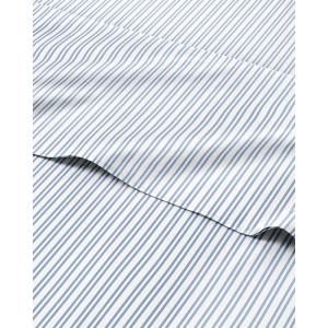 imageGrey Geometric Bed Sheets  1 Flat amp 1 Fitted Sheet amp 2 Pillowcases w Deep Pockets  Wrinkle amp Fade Free UltraSoft Breathable and Cooling  Luxury Moroccan Bed Set  Queen Size  Gray Quatrefoil70  Blue Double Stripes