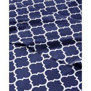 imageGrey Geometric Bed Sheets  1 Flat amp 1 Fitted Sheet amp 2 Pillowcases w Deep Pockets  Wrinkle amp Fade Free UltraSoft Breathable and Cooling  Luxury Moroccan Bed Set  Queen Size  Gray Quatrefoil55  Navy Quatrefoil