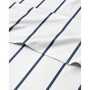 imageGrey Geometric Bed Sheets  1 Flat amp 1 Fitted Sheet amp 2 Pillowcases w Deep Pockets  Wrinkle amp Fade Free UltraSoft Breathable and Cooling  Luxury Moroccan Bed Set  Queen Size  Gray Quatrefoil34  Navy Stripe
