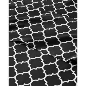 imageGrey Geometric Bed Sheets  1 Flat amp 1 Fitted Sheet amp 2 Pillowcases w Deep Pockets  Wrinkle amp Fade Free UltraSoft Breathable and Cooling  Luxury Moroccan Bed Set  Queen Size  Gray Quatrefoil56  Black Quatrefoil