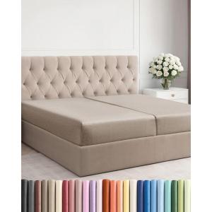 imageSplit King Fitted Bed Sheet  Bottom Single Fitted Sheet Only  Soft Hotel Luxury Bedding w 816 Inch Deep Pockets  Breathable amp Wrinkle Free  EasyCare Fade amp Shrink Resistant  Heathered Beige