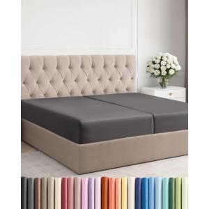 imageSplit King Fitted Bed Sheet  Bottom Single Fitted Sheet Only  UltraSoft Hotel Luxury Bedding w 816 Inch Deep Pockets  Breathable amp Wrinkle Free  EasyCare Fade amp Shrink Resistant  Dark Grey