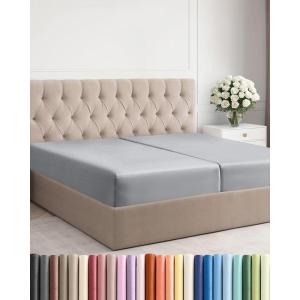 imageSplit King Fitted Bed Sheet  Bottom Single Fitted Sheet Only  UltraSoft Hotel Luxury Bedding w 816 Inch Deep Pockets  Breathable amp Wrinkle Free  EasyCare Fade amp Shrink Resistant  Steel Blue