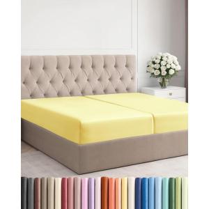 imageSplit King Fitted Bed Sheet  Bottom Single Fitted Sheet Only  UltraSoft Hotel Luxury Bedding w 816 Inch Deep Pockets  Breathable amp Wrinkle Free  EasyCare Fade and Shrink Resistant  Yellow