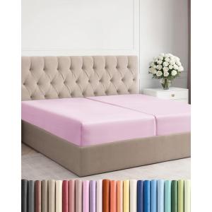 imageSplit King Fitted Bed Sheet  Bottom Single Fitted Sheet Only  UltraSoft Hotel Luxury Bedding w 816 Inch Deep Pockets  Breathable amp Wrinkle Free  EasyCare Fade amp Shrink Resistant  Light Pink