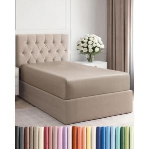 imageTwin XL Fitted Bed Sheet  Bottom Single Fitted Sheet Only  Soft Hotel Luxury Bedding w 816 Inch Deep Pockets  Breathable amp Wrinkle Free  EasyCare Fade and Shrink Resistant  Heathered Beige