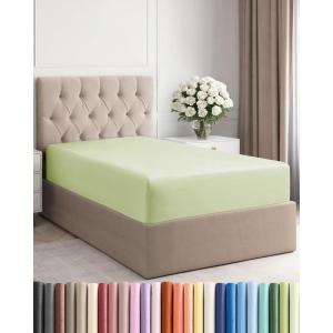 imageTwin XL Fitted Bed Sheet  Bottom Single Fitted Sheet Only  Soft Hotel Luxury Bedding w 816 Inch Deep Pockets  Breathable amp Wrinkle Free  EasyCare Fade and Shrink Resistant  Light Sage Green