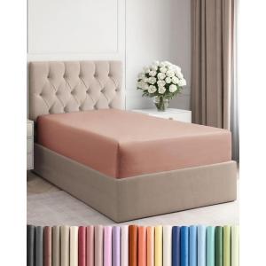 imageTwin XL Fitted Bed Sheet  Bottom Single Fitted Sheet Only  UltraSoft Hotel Luxury Bedding w 816 Inch Deep Pockets  Breathable Cooling amp Wrinkle Free  EasyFit Fade amp Shrink Resistant  Mauve