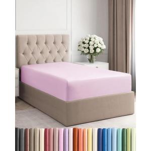 imageTwin XL Fitted Bed Sheet  Bottom Single Fitted Sheet Only  UltraSoft Hotel Luxury Bedding w 816 Inch Deep Pockets  Breathable amp Wrinkle Free  EasyCare Fade and Shrink Resistant  Light Pink