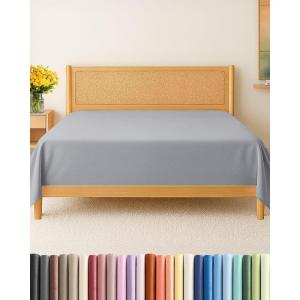 imageTwin XL Size Flat Sheet  Hotel Quality Top Flat Bed Sheet Only  UltraSoft Breathable amp Cooling  Fade amp Wrinkle Free  EasyCare Stain amp Shrink Resistant Bedding  EasyFit and OekoTex  Cream05  Steel Blue