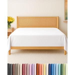 imageTwin XL Size Flat Sheet  Hotel Quality Top Flat Bed Sheet Only  UltraSoft Breathable amp Cooling  Fade amp Wrinkle Free  EasyCare Stain amp Shrink Resistant Bedding  EasyFit and OekoTex  Cream02  Antique White