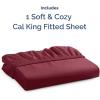 imageCal King Fitted Bed Sheet  Bottom Single Fitted Sheet Only  UltraSoft Hotel Luxury Bedding w 816 Inch Deep Pockets  Breathable amp Wrinkle Free  EasyCare Fade and Shrink Resistant  Burgundy