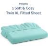 imageTwin XL Fitted Bed Sheet  Bottom Single Fitted Sheet Only  Soft Hotel Luxury Bedding w 816 Inch Deep Pockets  Breathable Cooling amp Wrinkle Free  EasyCare Fade and Shrink Resistant  Spa Blue