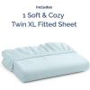 imageTwin XL Fitted Bed Sheet  Bottom Single Fitted Sheet Only  Soft Hotel Luxury Bedding w 816 Inch Deep Pockets  Breathable Cooling amp Wrinkle Free  EasyCare Fade and Shrink Resistant  Ice Blue