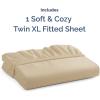 imageTwin XL Fitted Bed Sheet  Bottom Single Fitted Sheet Only  UltraSoft Hotel Luxury Bedding w 816 Inch Deep Pockets  Breathable Cooling amp Wrinkle Free  EasyFit Fade amp Shrink Resistant  Cream