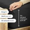 imageTwin XL Fitted Bed Sheet  Bottom Single Fitted Sheet Only  UltraSoft Hotel Luxury Bedding w 816 Inch Deep Pockets  Breathable Cooling amp Wrinkle Free  EasyFit Fade amp Shrink Resistant  Black