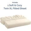 imageTwin XL Fitted Bed Sheet  Bottom Single Fitted Sheet Only  UltraSoft Hotel Luxury Bedding w 816 Inch Deep Pockets  Breathable amp Wrinkle Free  EasyCare Fade and Shrink Resistant  Off White