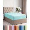 imageTwin XL Fitted Bed Sheet  Bottom Single Fitted Sheet Only  Soft Hotel Luxury Bedding w 816 Inch Deep Pockets  Breathable Cooling amp Wrinkle Free  EasyCare Fade and Shrink Resistant  Spa Blue