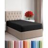 imageTwin XL Fitted Bed Sheet  Bottom Single Fitted Sheet Only  UltraSoft Hotel Luxury Bedding w 816 Inch Deep Pockets  Breathable Cooling amp Wrinkle Free  EasyFit Fade amp Shrink Resistant  Black
