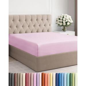 imageCal King Fitted Bed Sheet  Bottom Single Fitted Sheet Only  UltraSoft Hotel Luxury Bedding w 816 Inch Deep Pockets  Breathable amp Wrinkle Free  EasyCare Fade amp Shrink Resistant  Light Pink