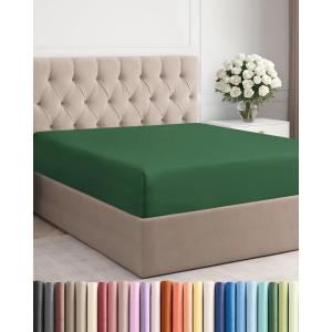 imageCal King Fitted Bed Sheet  Bottom Single Fitted Sheet Only  UltraSoft Hotel Luxury Bedding w 816 Inch Deep Pockets  Breathable amp Wrinkle Free  EasyCare Fade amp Shrink Resistant  Emerald Green